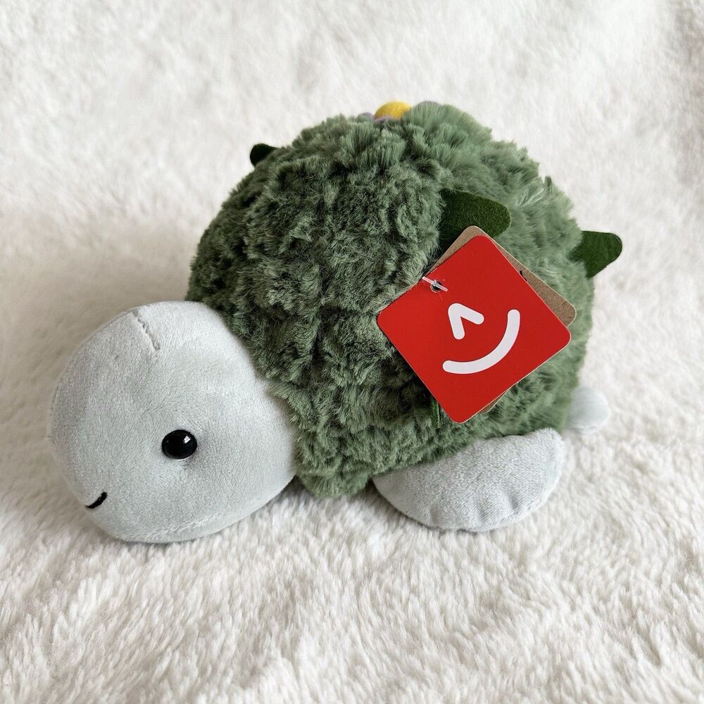 Aurora Cactus Kingdom Turtle Small 8” Stuffed Animal Plush Green